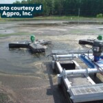 Photo of an aerator connected to Formex Dock Floats, photo courtesy of Agpro, Inc.