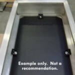 Example of a Formed dock float mounted to metal frame.