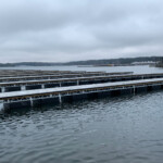 A large dock in a marina built using Formex dock floats